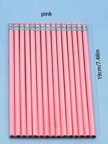 Conjunto de 50/30/20/10/5 lápis de desenho triangulares de madeira com borracha, ideais para escrita, desenho e uso educacional, perfeitos para escolas e professores. Disponível em diversas cores. - Multicolorido - Ver 25
