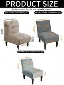 1pc Armless Decorative Chair Cover, High Elasticity Armless Chair Slipcover, Suitable For Hotel, Machine Washable Furniture Protector, With Elastic Bottom, Large Size Large Chair Decorative Chair Cover - Multicolor - View 3