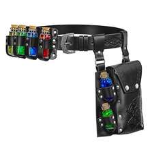 Medieval Alchemist Magic Potion Belt With Pentagram Pouch And 6 Potion Bottles, Renaissance LARP Wizard Cosplay Belt,Party - A - View 6