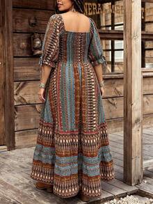 Plus Size Dresses - Whole Grain Coffee - View 2