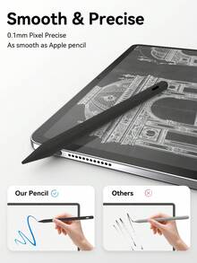 第二代苹果磁吸无线充电触控笔，含充电线，兼容 iPad A16/10/9/8/7/6、iPad mini 7/6/5、iPad Air 5/4/3、iPad Air 11 英寸 M3/M2、iPad Air 13 英寸 M3/M2、iPad Pro 11 英寸 M5/M4/4/3/2/1、iPad Pro 12.9 英寸 6/5/4/3、iPad Pro 13 英寸 M5/M4，90mAh，黑色 - 黑色 - 查看 8