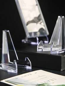 8/4/2pcs Acrylic Card Display Stands, Clear Card Holders, Mini Card Racks Suitable For Trading Cards, Graded Cards, Transparent Plastic Card Clips, Paper Mini Bases For Table Numbers, Business Price Tags, Menu Labels, Party & Wedding Guest Cards - View 4