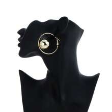 1 Pair Women's Versatile Exaggerated Geometric Ball Drop Earrings - Gold - View 6