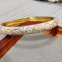 Brazalete de alta calidad con flor pequeña de esmalte cloisonné - Exquisitas florecillas - Ver 11