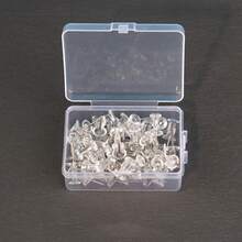 50入/盒 迷你隱形相框牆釘,含1件隱形相框釘安裝工具,適用於照片牆、裝飾掛畫、時鐘、日曆、吊飾 - 工字釘 - 查看 11