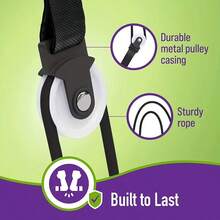 78.74-98.43 Inch Adjustable Shoulder, Arm And Back Exercise Resistance Bands With Pulley System, Portable Fitness Equipment, Durable PVC And Nylon Material, Black - Multicolor - View 4