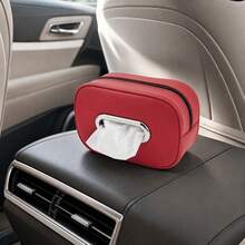 New Model Back-Mounted Car Paper Towel Box In Leather, Premium Armrest Box, Paper Towel Bag, Sunshade Paper Towel Box - A - View 14
