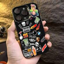 Phone Cases Featuring Motorsports Lifestyle Logos, Flames, Skulls, And Cartoon Characters. Compatible With IPhone, Apple, , , Transsion, And Honor. Made Of TPU Silicone, They Offer Protection Against Bumps And Drops. - 黑色 - 查看 3
