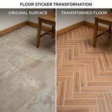 1 Roll Herringbone Wood Look Floor Tile Stickers, Self Adhesive Waterproof Flooring Tiles, Removable DIY Floor Decals For Kitchen Bathroom Bedroom,Bathroom Floor Sticker, Peel And Stick Floor Covering For Renters - Multicolor - View 4