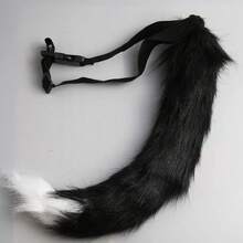 Animal Costume Set For Halloween And Christmas With Fox Tail, Faux Leather Wolf Or Cat Suit, Hoodie, Plush Gloves And Mask - N - 查看 12