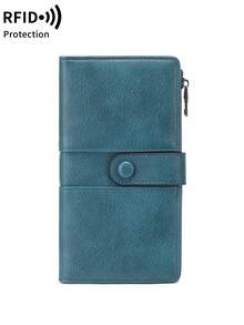 RFID Blocking Ultra-Thin Bifold Wallet, Multi-Function Credit Card Holder, Unisex, Quick-Snap Flap Design, Button Closure RFID Shielding Large Capacity Bifold Card Holder, With Zipper Pocket And Multiple Card Slots, Can Hold Credit Cards/IDs/Cash, Business Casual Multi-Card Slot Zipper Wallet, Suitable For Daily Shopping Use. - Multicolor - View 16