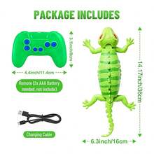 Remote Control Wall Climbing Lizard Electric Toy, Realistic Gecko With Lights, Infrared Remote Control, Gift For Boys, Christmas/Birthday Gift - Multicolor - View 4
