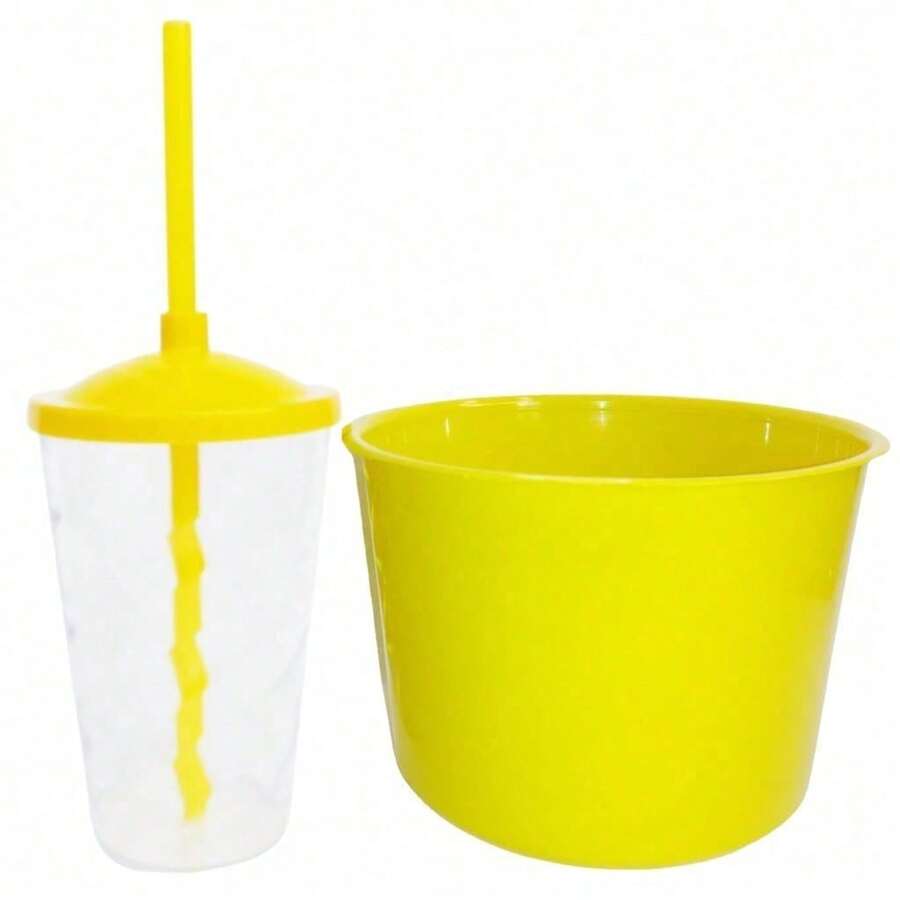 Souvenir Kit: 20 Popcorn Buckets (1.5 L) + 20 Cups (400 ML) - CRYSTAL/YELLOW - View 1