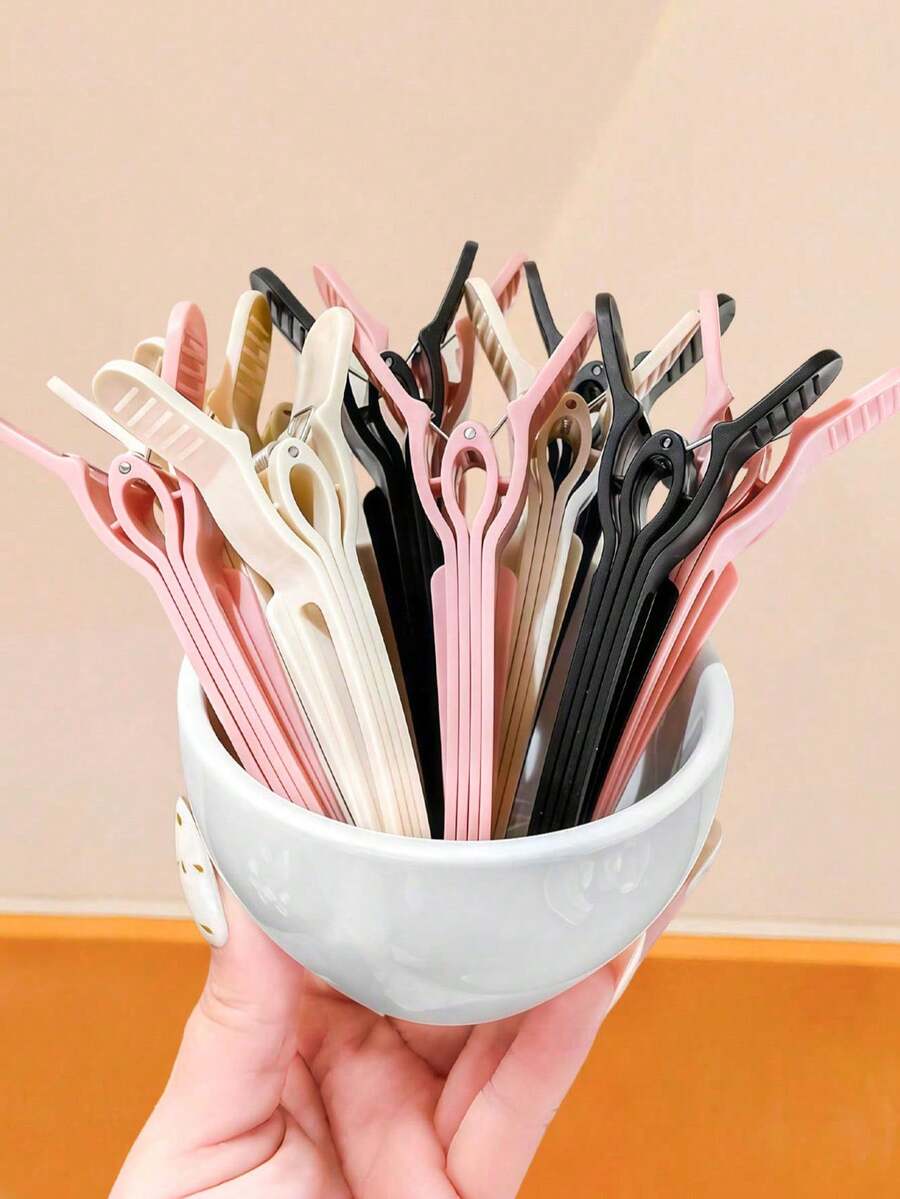 Bộ 12/6 chiếc kẹp tóc liền mạch màu đen, hồng, trắng, kiểu kẹp vịt dễ phối đồ, dụng cụ tạo kiểu tóc mái và tóc con, thiết kế tối giản đa năng - Phù hợp cho phụ nữ và bé gái, sử dụng hàng ngày, hẹn hò, đi học, đi nghỉ mát, đi biển, dự tiệc, lễ hội, làm quà tặng, tốt nghiệp. - Nhiều màu - Xem 1