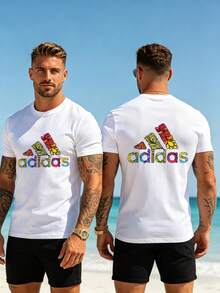 Summer Unisex Basic Tee Air Permeable Comfortable Home Outdoor Daily Clothes - White - View 3