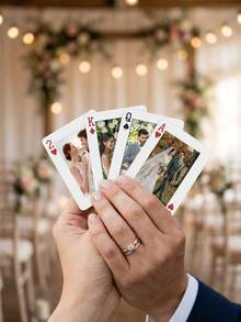 定制照片婚礼扑克牌，宾客专属个性化婚礼扑克牌，婚礼回礼，新娘送礼会及派对专属个性化情侣扑克牌，宾客专属个性化情侣扑克牌 - 彩色 - 查看 3