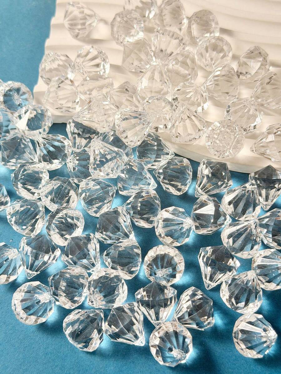 20顆透明菱形珠子,可用於手鍊或項鍊 - 白色 - 查看 1