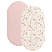 2 piezas de sábanas de muselina orgánica para moisés, suaves y ajustadas para Halo BassiNest Swivel Sleeper, Graco, Baby Delight, Chicco, Angelbliss, etc., tamaño 33" X 17", adecuadas para bebés niños y niñas - Multicolor - Ver 19