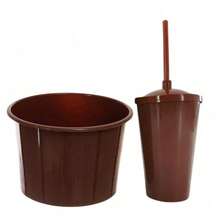 Souvenir Kit: 20 Popcorn Buckets (1.5 L) + 20 Cups (400 ML) - 純棕色 - 查看 1