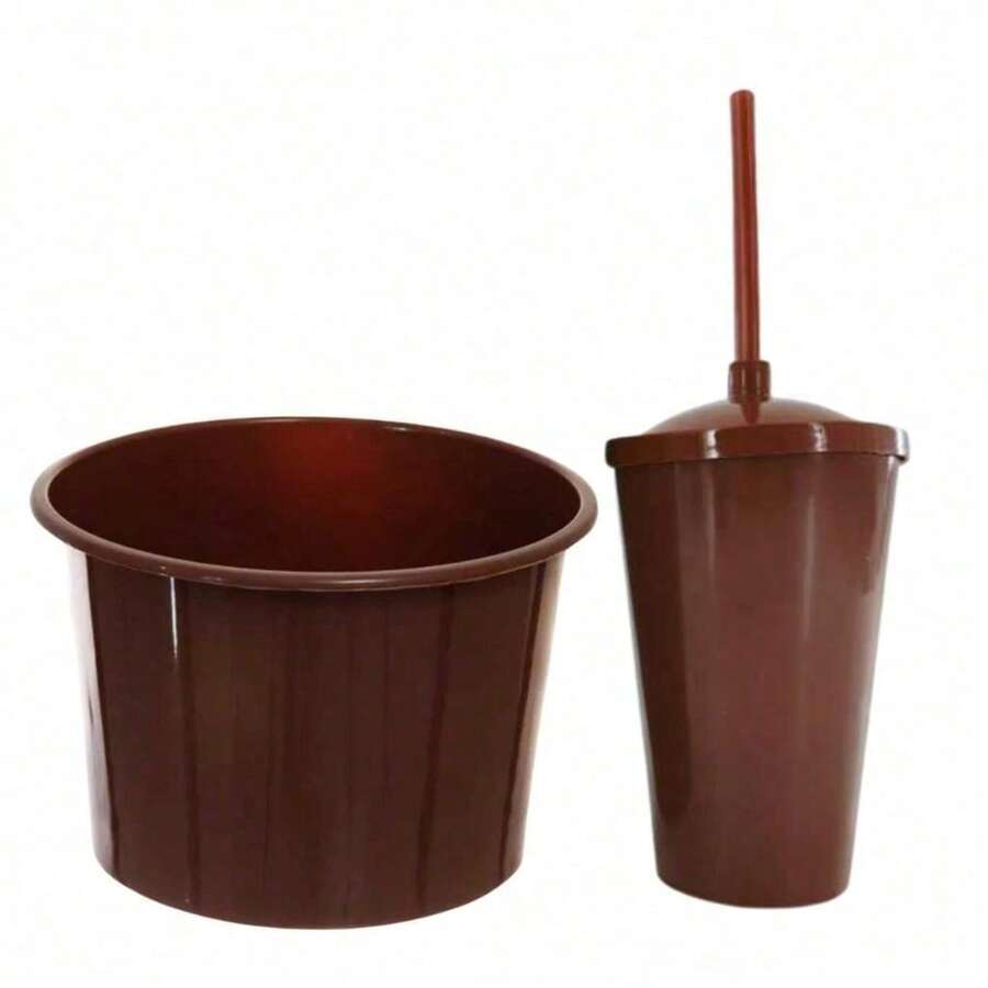 Souvenir Kit: 20 Popcorn Buckets (1.5 L) + 20 Cups (400 ML) - 純棕色 - 查看 1