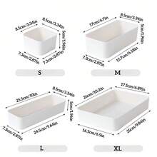 PP Material Drawer Divider Storage Box, Combinable Desktop Organizer Tray, Kitchen Utensils/Cosmetics/Jewelry Sorting Tray, Uncovered Easy Access For Home & Office, Multi-Size Fit Drawer Organizer - Multicolor - View 8