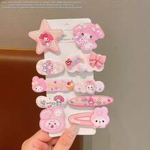 Sanrio 10件/1件裝可愛Hello Kitty髮夾套組，多功能女性髮飾，粉色髮夾套組，情人節禮物，日系Hello Kitty卡通髮飾，側分髮夾，聖誕節、婚禮派對髮飾，蝴蝶結與Hello Kitty卡通圖案。本套組亦屬於女性髮飾系列，包含髮圈、髮飾、吊墜髮夾、抓夾、髮針等。適合學生、公主、派對、遊戲主題、節慶及日常配戴。（部分配件隨機發貨） - 髮飾 - 查看 13