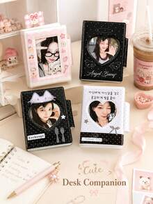 Album ảnh dạng lưới hình bướm và mèo INS Style, Album ảnh chụp nhanh 3 inch hình mèo dâu tây có nút bấm, Album lưu trữ thẻ mini Idol - nhiều màu - Xem 8