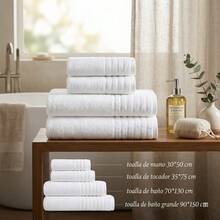 Toalla Antibacteriana Segura para Piel 100% Algodón Premium, Alta Absorción Suave Sin Irritación, Tamaños 30x50cm 35x75cm 70x130cm 90x150cm, Toalla Infantil Toalla de Mano Toalla de Baño Toalla Grande, Multicolor - azul oscuro - Ver 11