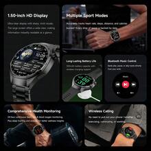 Reloj 6 Pro Upgrade Smart Watch Hombres Gps Deportes Fitnes Impermeable Siempre Reloj Business Smartwatch Hombre Para Android Io - Acero Negro - Ver 3
