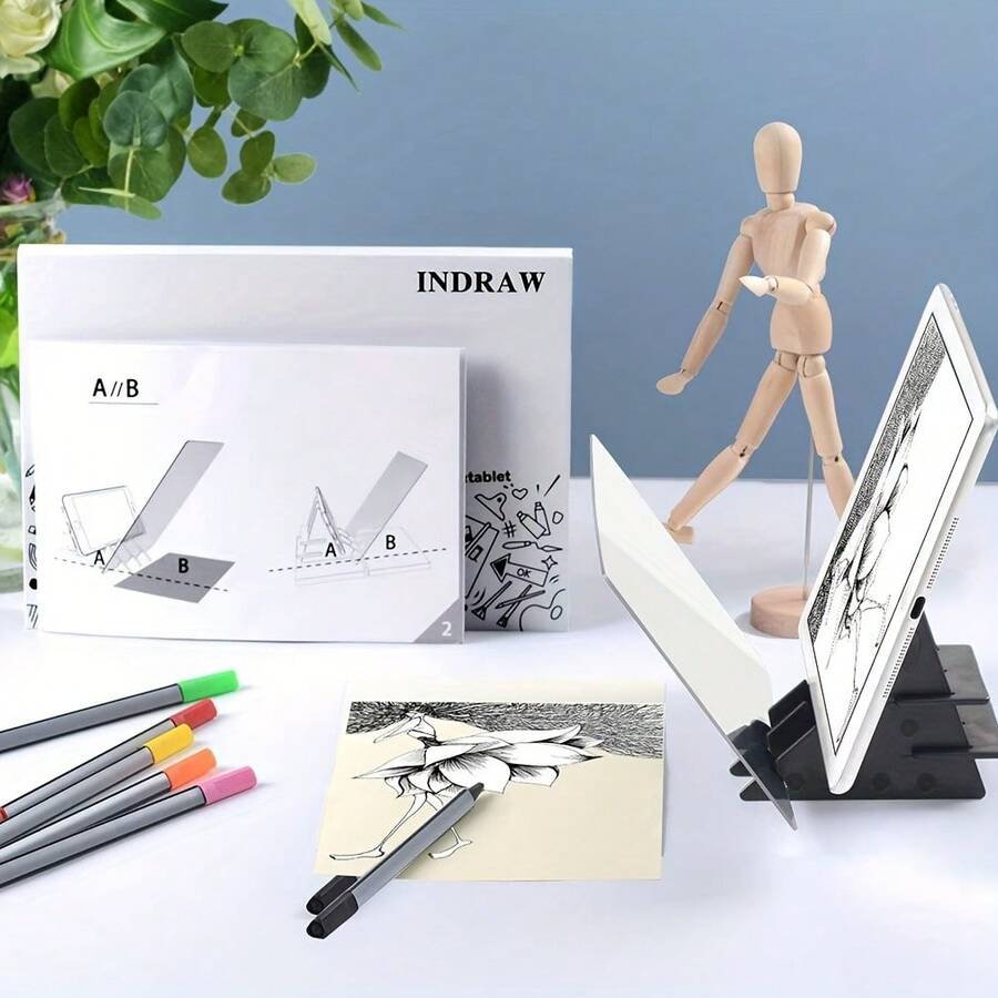 1pc Optical Refraction Drawing Board, Zero-Foundation Hand-Drawn Tracing Tool, Student Anime Sketching Aid, Made With High-Definition Transparent Optical Lens, Using Lens Imaging Principle To Clearly Project Patterns From Tablet/Phone Onto Drawing Paper, Achieving 1:1 Tracing And Copying, Easy For Beginners To Use.