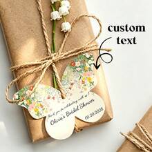 Custom Butterfly Shaped Thank You Tags, Minimal Floral Butterfly Hanging Cards With Custom Text, Decorative Gift Tags For Wedding Favors, Bridal Shower & Party Gift Box Decorations - Butterfly Tag - View 3
