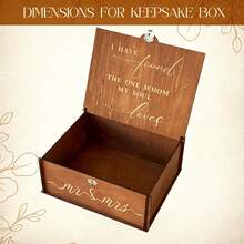 Rustic Wooden Wedding Keepsake Box, MR & MRS Design Memory Box With Lock, Bridal Shower Gift, Wedding Card & Photo Storage Box - A - View 4
