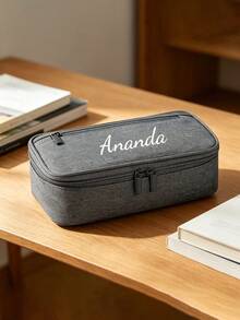 Customized Logo & Text Minimalist Large Capacity Pencil Case, Stationery Bag, Pencil Pouch For Students, Back To School Gift, Durable Oxford Cloth Zipper Pencil Storage Bag, Suitable For Independence Day, Mother's Day, Father's Day, Back To School Season, Graduation Season,Back To School - Multicolor - View 2