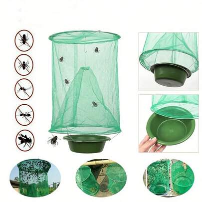 1pc Fly Trap, Suitable For Indoor And Outdoor Use, Mesh Insect Trapping Device, Applicable For Stables, Pastures, And Lawns