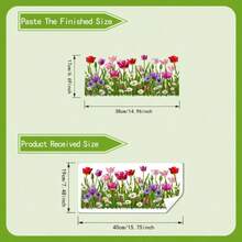 Vibrant Floral Window Stickers - Colorful Floral Wall Decals, Suitable For Kitchen, Living Room And Bedroom, Static Cling Easy To Apply, Plastic Material, Classic Style Home Decor, Kitchen Decor - B - View 8
