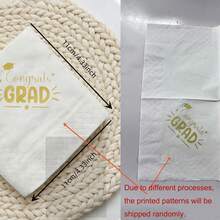 50 piezas/Paquete Servilletas de Felicitaciones para Graduados, Decoración de Mesa para Fiesta de Graduación, Servilletas de Decoración de Graduación 2026 "¡Lo lograste!", Suministros para Fiestas, Servilletas de Cóctel Negras Adecuadas para Decoración de Fiesta de Graduación de Escuela Secundaria y Universidad - Estilo 1 - Ver 3