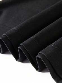 200g Pure Cotton T-Shirt 2025 Summer Ladies New Short Sleeve Pure Cotton Holiday Pattern Short Sleeve Round Neck Couple Wear Small Shirt Tops - Black - View 4