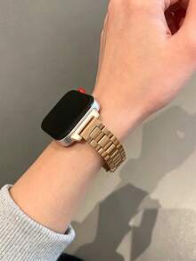 1件相容錶帶，黑色金屬錶帶，不鏽鋼可調節錶帶，相容於 Watch 智慧手環 Fit 1/Fit 2/Fit 3/Fit 4/Fit4 PRO 手腕帶 - 玫瑰金 - 查看 3