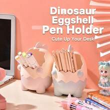 Dinosaur Egg Shell Pen Holder, Cute Desktop Pencil Storage Cup, Suitable For Pens, Colored Pencils And Markers, Kawaii Style Office, Study Room, Vanity Desk Decor, School Supplies, Back To School - Multicolor - View 3