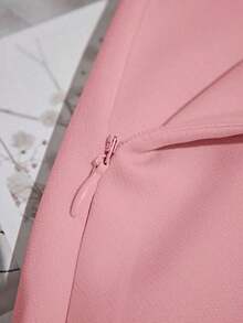 xheFranclia Set de 2 piezas de verano informal/oficina para mujer con top con tirantes y falda de unicolorxhe - Rosa Pálido - Ver 5