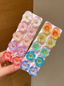 10入/組 甜美漸層3D雛菊花飾螺旋髮圈,可愛馬尾髮帶,日常穿搭、海邊度假、禮物、休閒、通勤、約會,展現青春氣息的彈性橡皮筋 - 彩色 - 查看 7