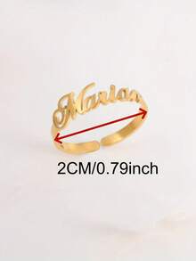 1 Stück individuell anpassbarer offener Namensring, modischer verstellbarer Edelstahlring, beliebter Schmuck für Frauen, individuell gestalteter Ring, unisex Ring, individualisiertes Geschenk, Geschenk für sie, Paargeschenk, personalisiertes Jahrestags-Geschenk - Mehrfarbig 2 - Übersicht 5
