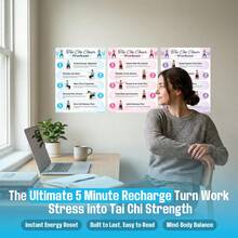Tai Chi Chair Practice Guide, Instructional Aerial Yoga Style Poster, Includes Chest, Back, Leg And Core Workout Plan | Bodyweight Exercises For Women And Beginners, Easy To Read Home Gym Decor Fitness Wall Art - Multicolor - View 13
