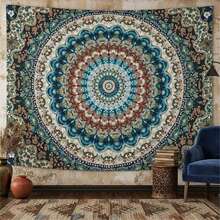Pink Floral Tapestry Wall Hanging Boho Mandala Medallion Tapestry Aesthetic Watercolor Flower Cute Small Tapestries For Bedroom Living Room Dorm Decor 40 X 60 Inch - 1 - 查看 6