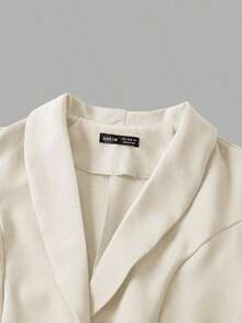 xheEMERY ROSE Blazer casual/para el hogar/para exteriores de mujer con botones y mangas 3/4xhe - Albaricoque - Ver 6