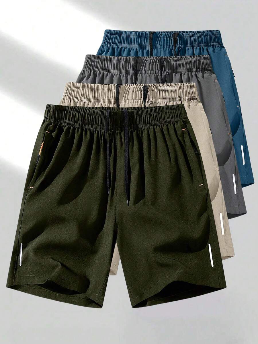 1pc Men's Lightweight Quick-Dry Elastic Sports Shorts For Fitness, Running, Workout, Spring/Summer