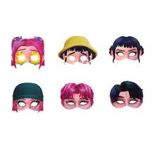 12pcs K-POP Cartoon Idol Themed Party Mask Set, Fun Costume Props, Birthday Party Interactive Supplies - Multicolor - View 3