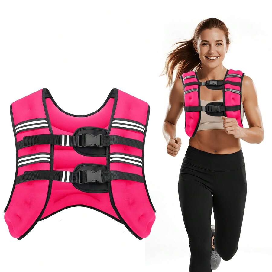 Weiged Vest N 5lb/8lb/0lb/2lb/5lb/20lb/25lb/30lb Weig Vest  Women Men Ruc Vests Wit Reflective Stre  Running Workout Wal Strengt Training Weig Loss Fitness Weig - Rose - View 1