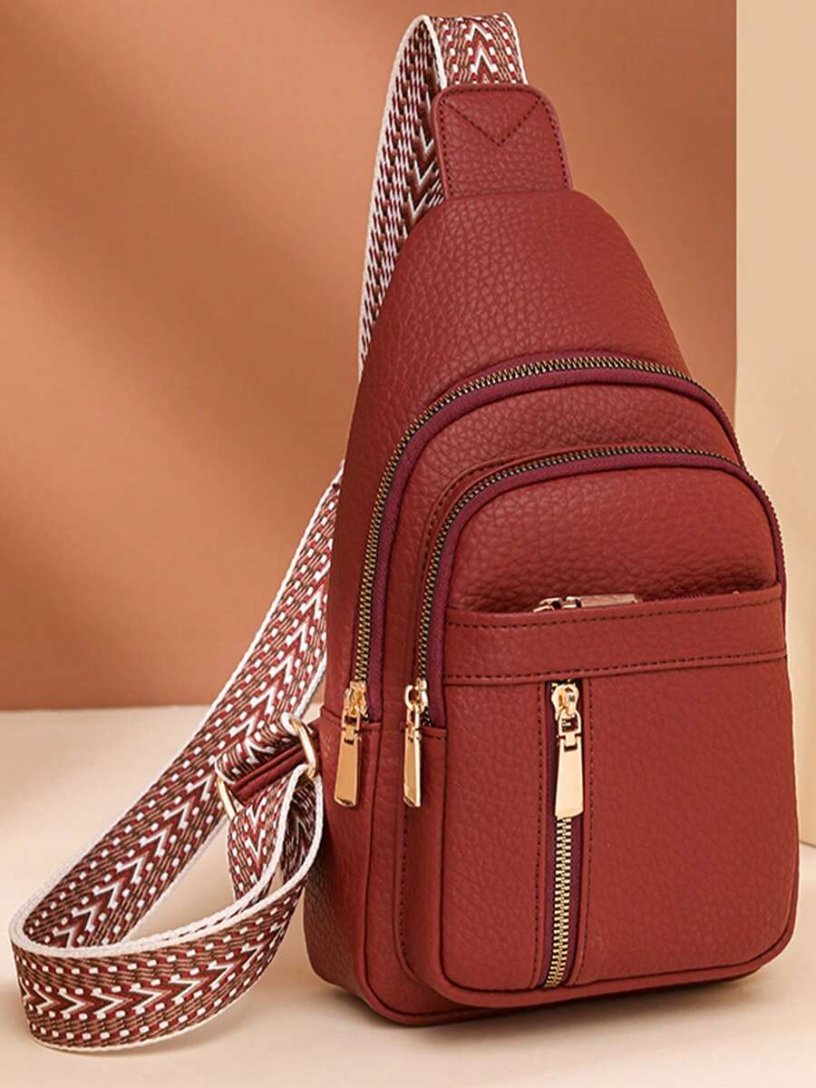 Bolso de lujo de mujer de cuero PU de alta calidad, bolso de hombro y bandolera de diseñador, nuevo estilo 2026 - Rojo - Ver 1