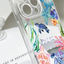 透明四角防震手機殼，海龜、海星、花卉UV印花，軟殼，相容於 Galaxy全系列機型 - 透明ch - 查看 9